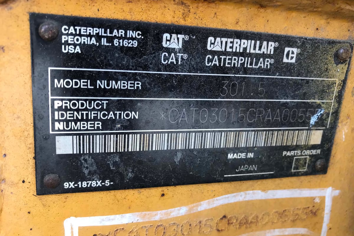Caterpillar Mini Excavator 301.5CR